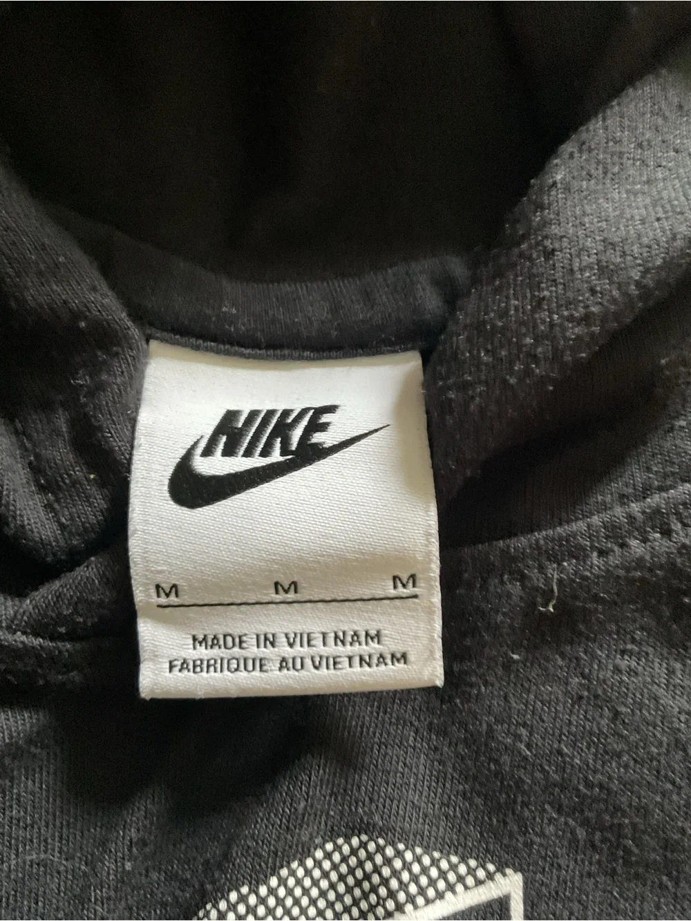 Nike Black Pullover with White Label and Swoosh